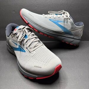 Brooks Ghost 14 Gray Blue Running Shoes Lace Up 1103691D078 Men’s Size 12D